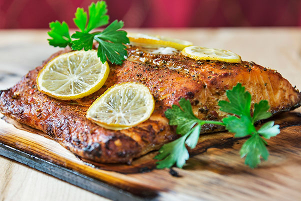 Maple glazed salmon